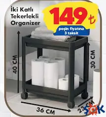 İKİ KATLI TEKERLEKLİ ORGANİZER fiyat ve kampanya bilgisi
